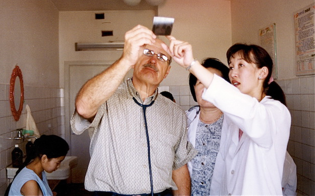 Dr. Richard MacKenzie at a medical clinic.